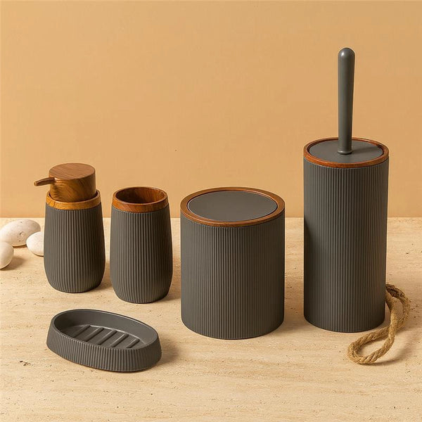 Set accessori bagno grigio 5pz London