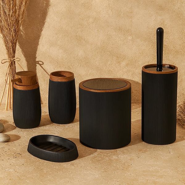 Set accessori bagno nero 5pz London