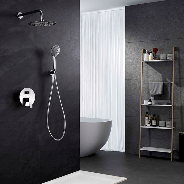 Set doccia soffione miscelatore e doccetta cromo