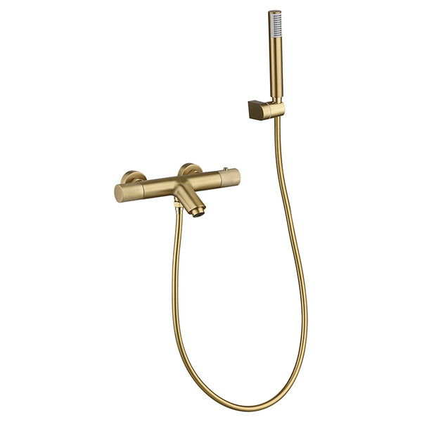 Set miscelatori lavabo bidet e vasca Melin oro spazzolato