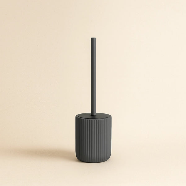 Set portaspazzolini dispenser portasapone e portascopino in ceramica grigio Color