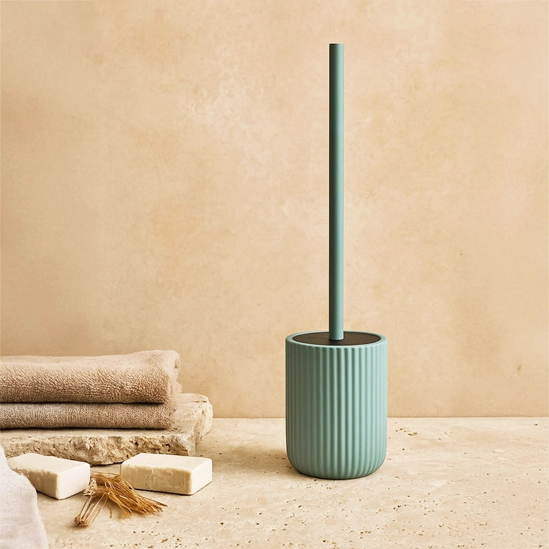 Portascopino wc a pavimento in ceramica verde color
