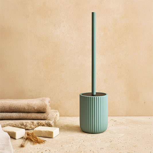Portascopino wc a pavimento in ceramica verde color