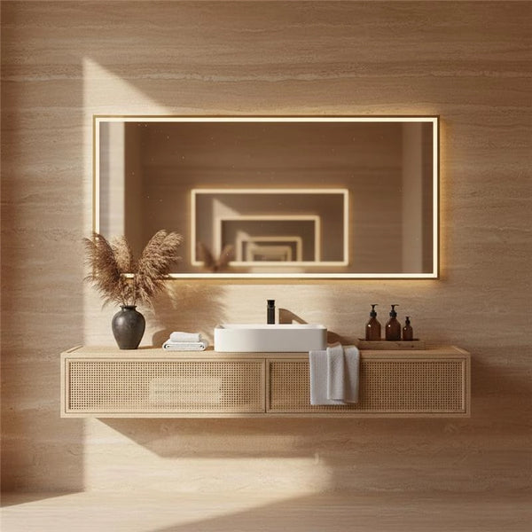 Specchio 100x80 illuminato oro spazzolato Torino