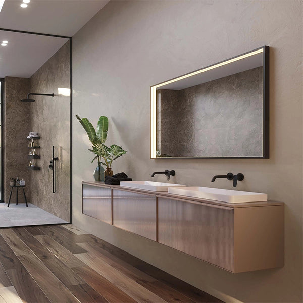 Specchio 120x80 illuminato nero opaco Torino