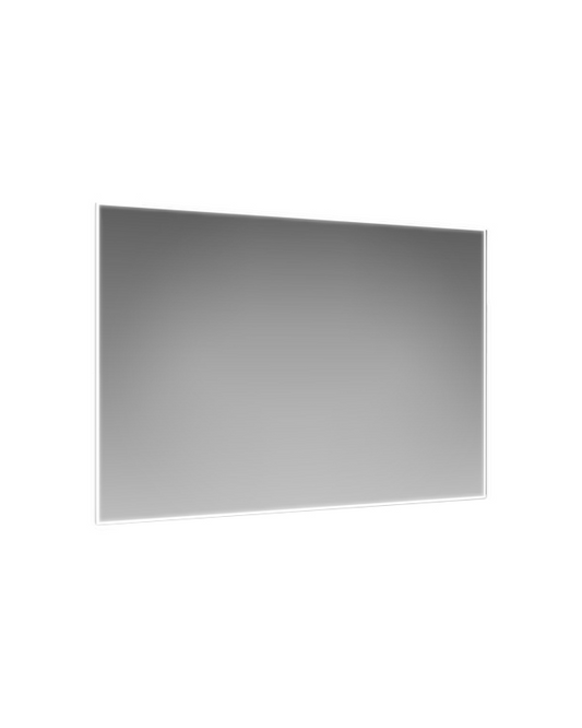 Specchio 90x60 retroilluminato reversibile spenta, dettaglio del corpo lampada e dei materiali - Exagonshop