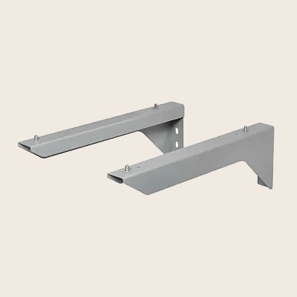 Staffe reggimensola 44x13 in acciaio in satinato montato a parete, vista del design e della finitura - Exagonshop