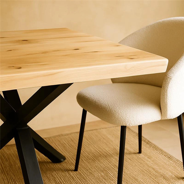 Tavolo 160x90 in legno con gambe in metallo nero