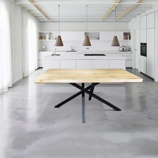 Tavolo 160x90 in legno con gambe in metallo nero