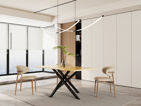 Tavolo 160x90 in legno con gambe in metallo nero