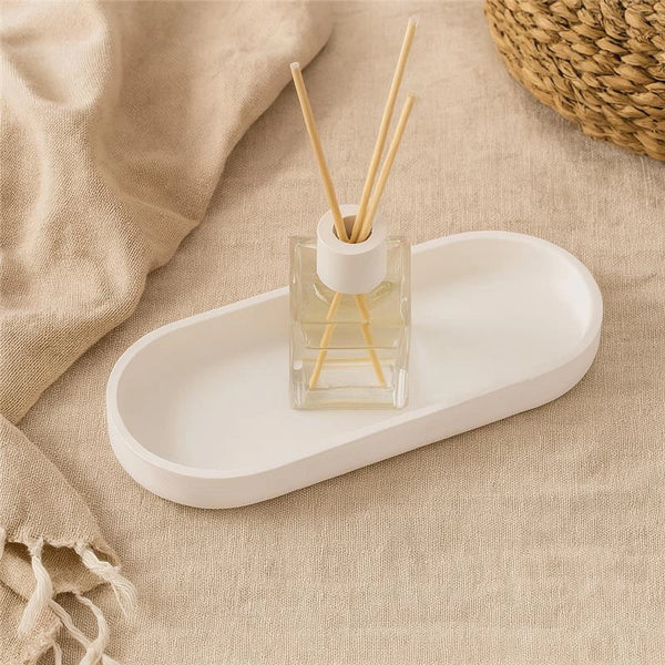 Vassoio portaoggetti portasapone in poliresina bianco Marika