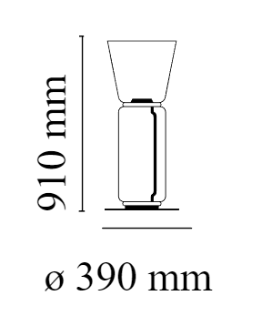 Flos Noctambule Floor 1 Lampada a pavimento nero High Cylinder Cone Small Base