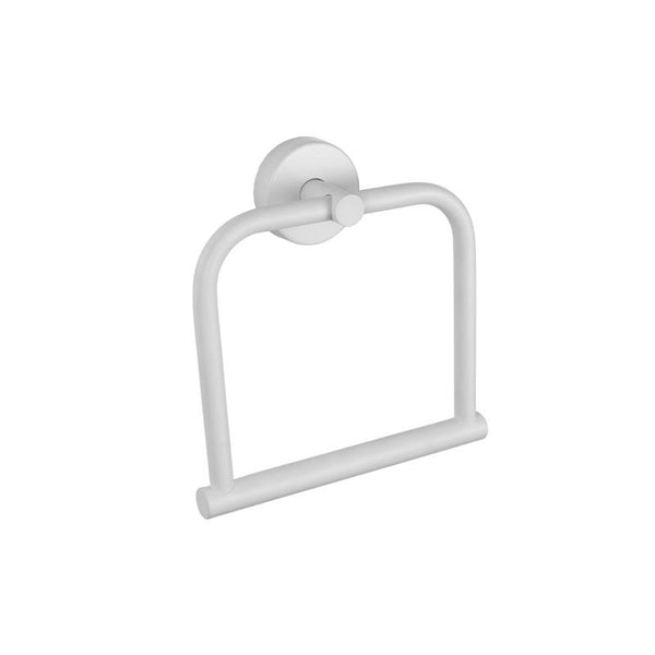 New Line AS2 Portasciugamani 18x19 cm Ad Anello In Acciaio Inox bianco opaco