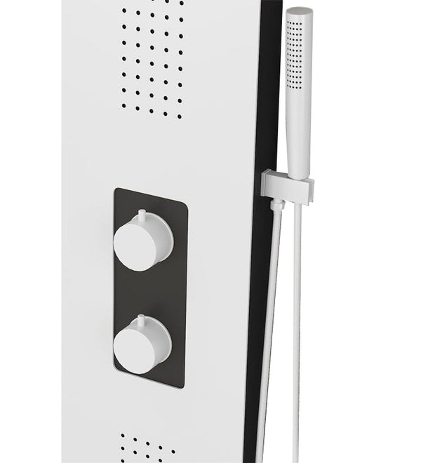 New line pannello doccia idromassaggio effetto pioggia nero bianco