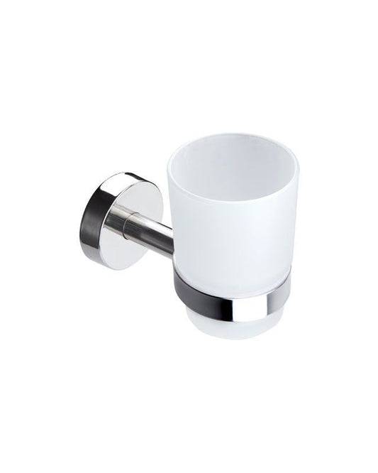 New Line M5 Bicchiere Portaspazzolini tondo In Acciaio Inox Cromo Lucido, dettaglio ravvicinato del materiale e...