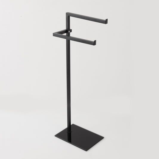 Piantana Porta Asciugamani con base in Vetro Full Nera 810014