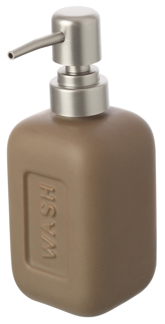 Set accessori bagno in Ceramica tortora Bingo 3 pz, dettaglio ravvicinato del materiale e dell'aggancio - Exagonshop