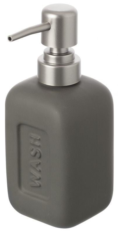 Set accessori bagno in Ceramica grigio Bingo 3 pz, dettaglio ravvicinato del materiale e dell'aggancio - Exagonshop