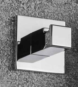 Colombo BasicQ Set accessori bagno portasciugamani cromo 5pz, vista laterale del profilo a muro - Colombo Design