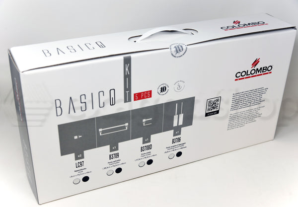 Colombo BasicQ set Accessori bagno portasciugamani 5pz Nero, retro con sistema di fissaggio a parete - Colombo Design