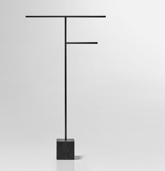 Antonio Lupi Bivio3 Piantana Porta Asciugamani in Marmo Nero Marquinia