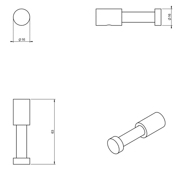 Cosmic Logic Set Accessori bagno a terra Nero Satinato