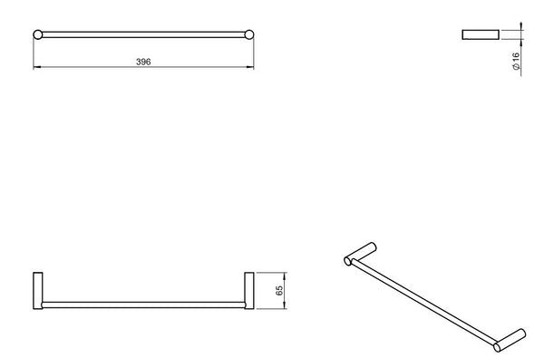 Cosmic Logic Set Accessori bagno a muro Nero Satinato