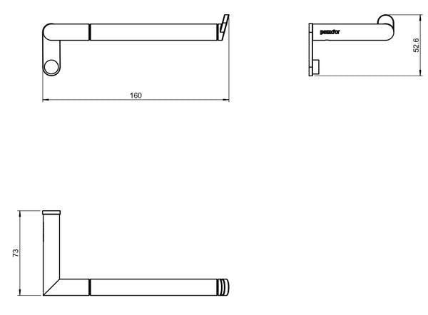 Pomd'or Micra Set Accessori bagno Portasalviette 40 cm Portarotolo destro Portascopino a terra e 2 appendini cromo lucido