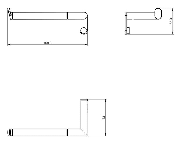 Pomd'or Micra Set Accessori bagno Portasalviette 30 cm Portarotolo sinistro Portascopino a terra e 2 appendini cromo lucido