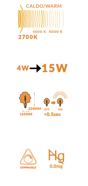 Lampadina Smoky Vintage 2700K E27 135 LM dimmerabile