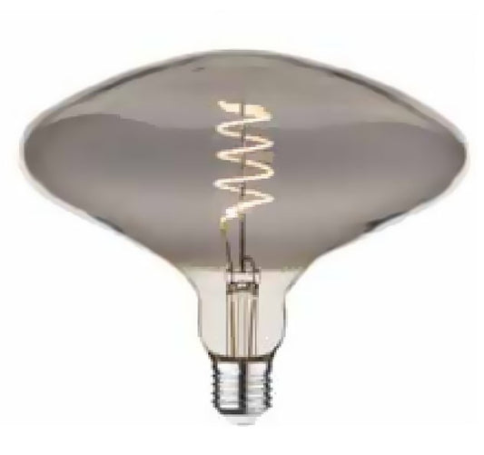 Lampadina smoky Vintage E27 luce calda 150 lumen 2700k, vista posteriore con attacco elettrico - Exagonshop