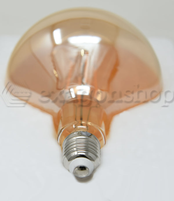 Lampadina ambra Vintage E27 luce calda 305 lumen spenta, dettaglio del corpo lampada e dei materiali - Exagonshop