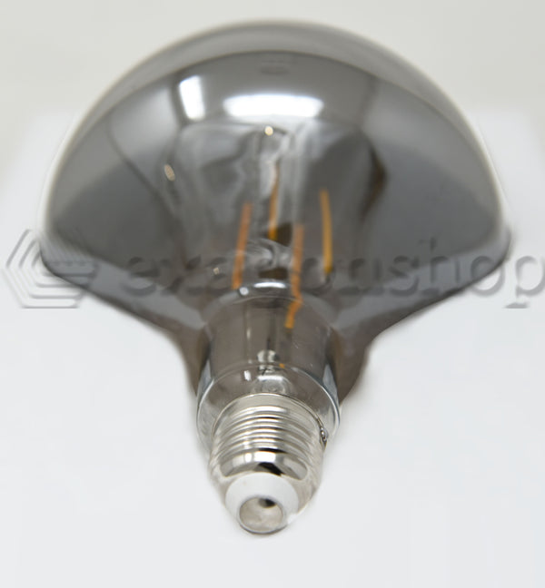 Lampadina Smoky Vintage E27 luce calda 220 lumen spenta, dettaglio del corpo lampada e dei materiali - Exagonshop