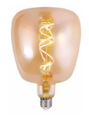 Lampadina ambra Vintage E27 luce calda 310 lumen 2700k, particolare del diffusore luminoso - Exagonshop