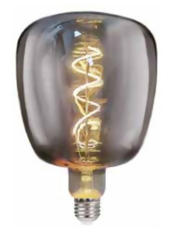 Lampadina Smoky Vintage 5W luce calda E27 180 lumen 2700k spenta, dettaglio del corpo lampada e dei materiali - Exagonshop