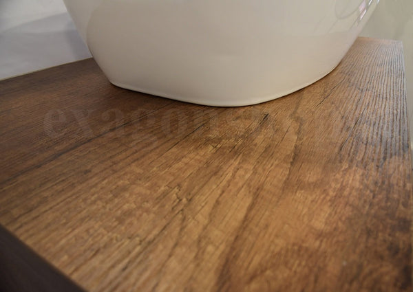 Mobile bagno 90 cm tabacco con vano a giorno lavabo non, vista dall'alto del piano con lavabo - Exagonshop