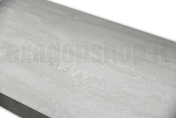 Mensola per lavabo d'appoggio 120x46 senza foro senza staffe effetto legno grigio