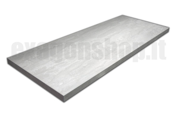 Mensola per lavabo d'appoggio 80x46 senza foro senza staffe effetto legno grigio