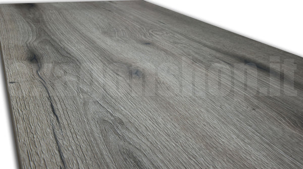 Mensola 60x46 per lavabo appoggio grigio senza foro senza Rovere Fossile, dettaglio ravvicinato della finitura e del...