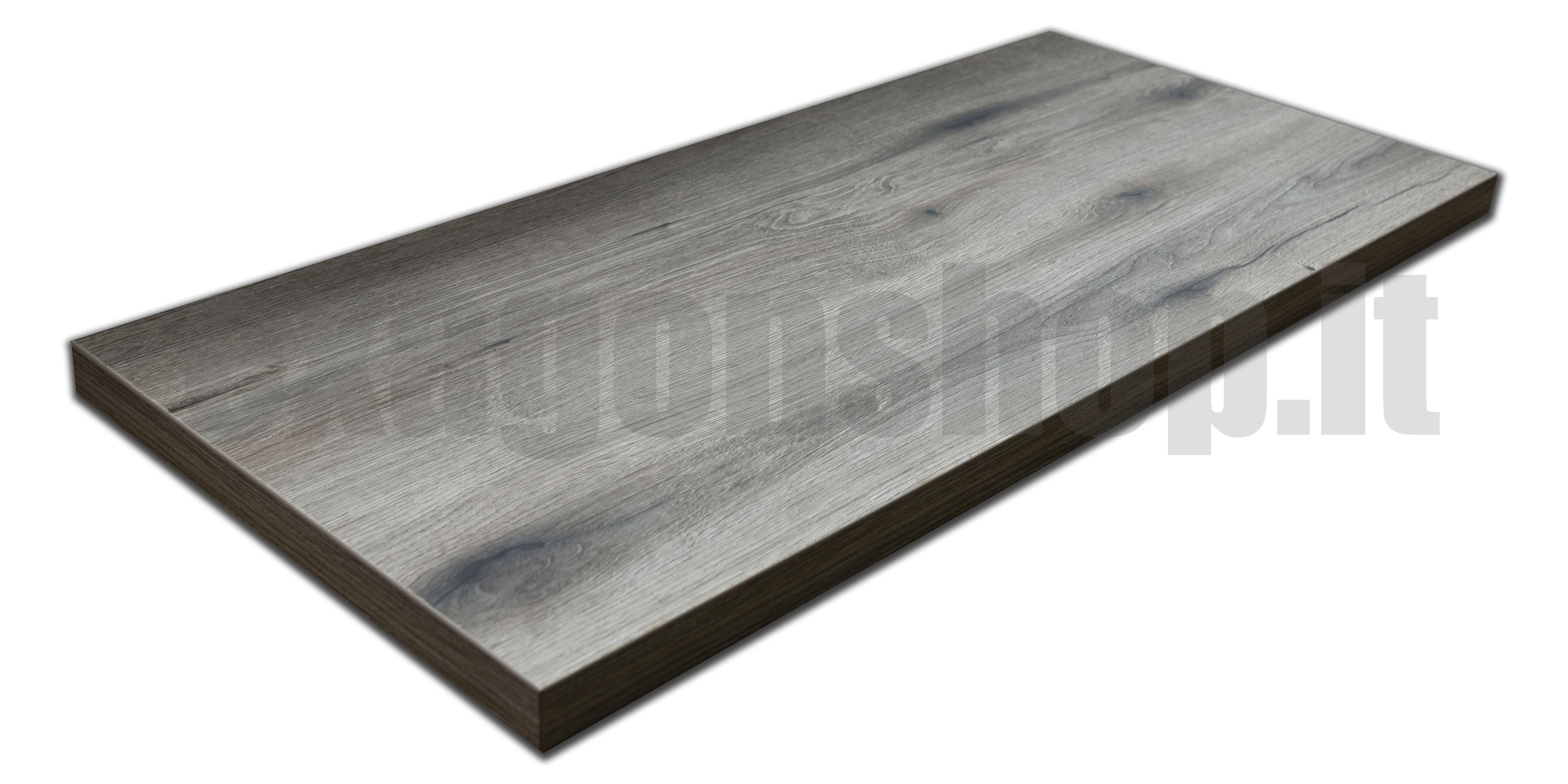 Mensola per lavabo d'appoggio 80x46 senza foro senza staffe effetto legno Rovere Fossile