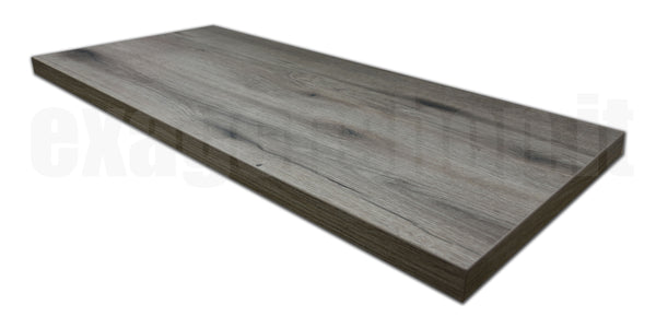 Mensola per lavabo d'appoggio 100x46 senza foro senza staffe effetto legno Rovere Fossile