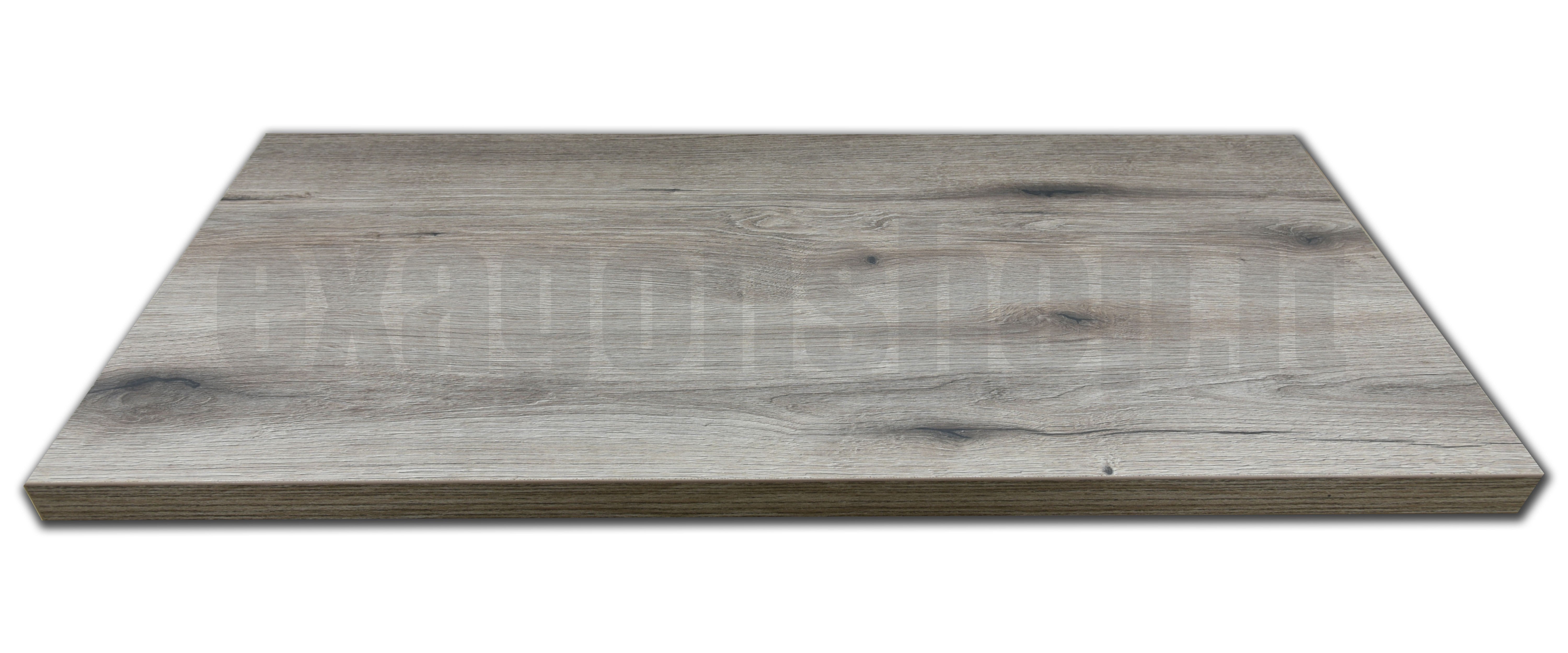 Mensola per lavabo d'appoggio 120x46 senza foro senza staffe effetto legno Rovere Fossile