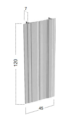 Termoarredo 120x45 Radiatore Ad Acqua in alluminio Grigio Pioggia Goffrato Antonio Lupi Bit BIT120AP