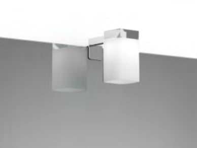 Specchio bagno 45x65 con Lampada a bicchiere e telaio eko