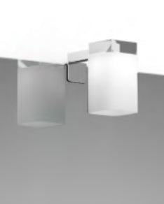 Specchio bagno 60x80 con Lampada a bicchiere e telaio eko, particolare del diffusore luminoso - Exagonshop