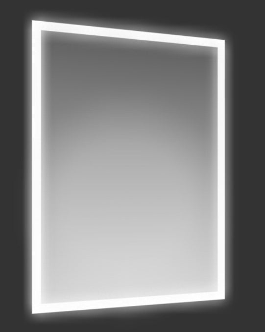Specchio 60x80 Bagno retroilluminato a led spenta, dettaglio del corpo lampada e dei materiali - Exagonshop