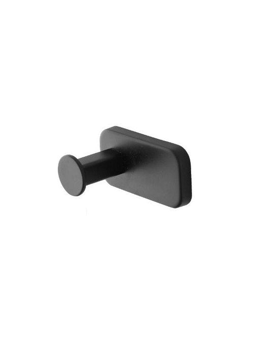 Appendino bagno in acciaio inox nero cubik Nero Matt, dettaglio ravvicinato del materiale e dell'aggancio - Exagonshop