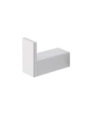 Appendino da bagno in alluminio bianco, dettaglio ravvicinato del materiale e dell'aggancio - Exagonshop
