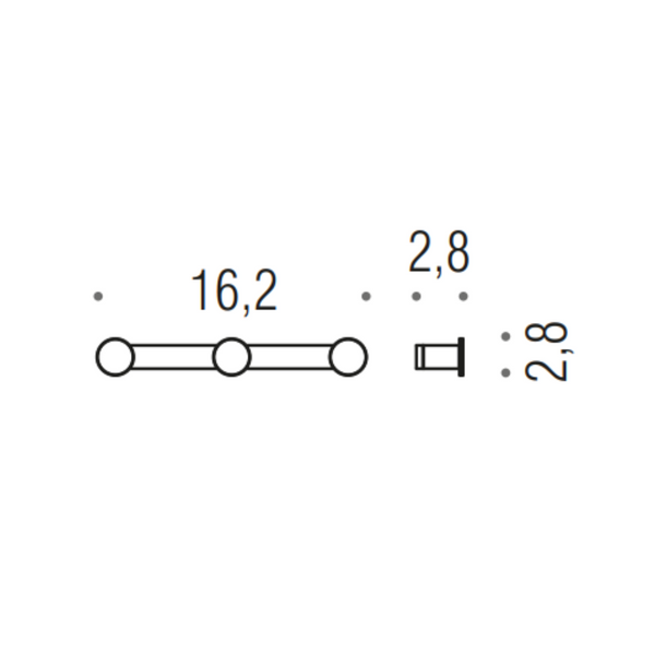 Colombo design mini cd117cr appendino portabito a 3 posizioni cromo
