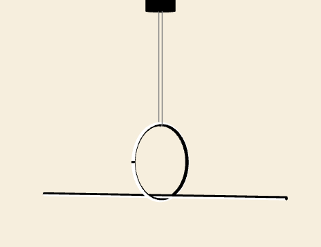 Flos Arrangements Line Round Small Lampada 170 cm sospesa, particolare del diffusore luminoso